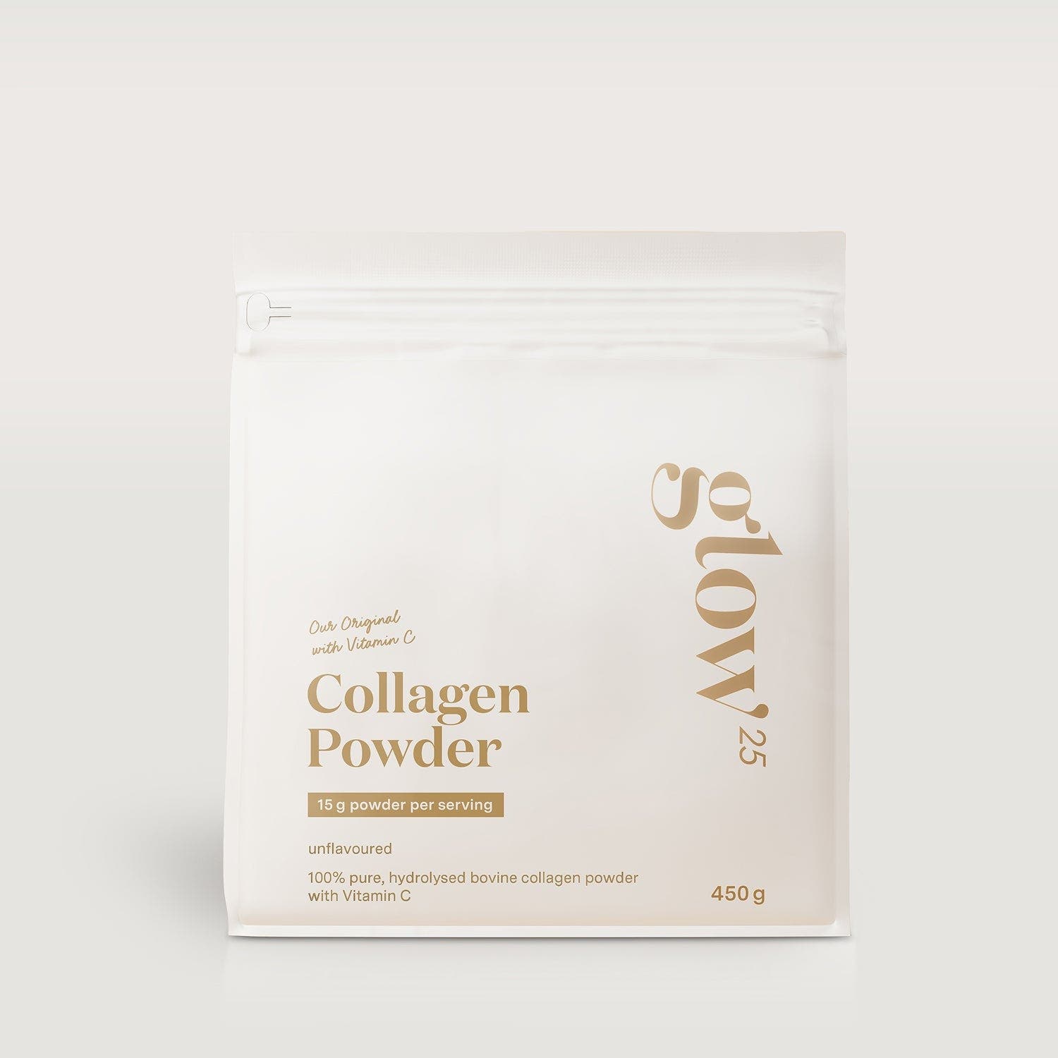 Glow25 Collagen avec Vitamine C – emballage du produit, vue de face